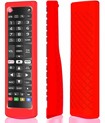 Case for LG TV Remotes, Cover for LG Smart TV Remote Control AKB75095307 AKB75375604 AKB74915305 Original, Replacement Silicone Skin Sleeve Glow in The Dark Red - color: Red