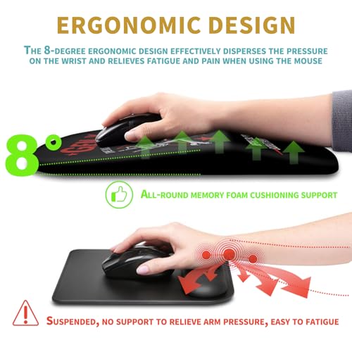Hokafenle Ergonomic Mouse Pad Wrist Support with Massage Design, Wrist Rest Pain Relief Mousepad with Memory Foam&Non-Slip PU Base, Mouse Pads for Wireless Mouse & Desk (12x8 inch,Gen X) - color: HK031-Gen X