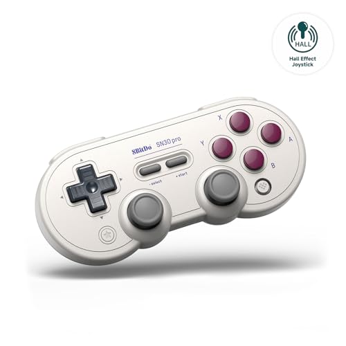 8BitDo SN30 Pro Bluetooth Controller with Hall Effect Joysticks, Rumble Vibration, and Turbo Function, Compatible with Switch/Switch 2, PC, macOS, Android, Steam Deck & Raspberry Pi (G Classic) - color: G Classic Edition