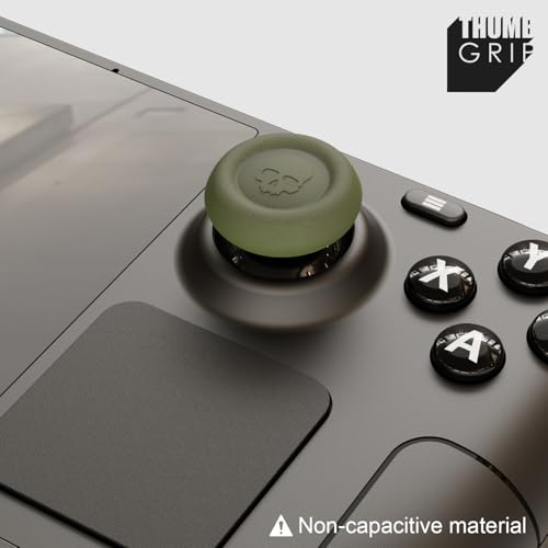 Skull & Co. Skin, CQC and FPS Thumb Grips Joystick Cap Analog Stick Cover for Steam Deck/OLED and ROG Ally, Ally X- Black, Set of 6 - color: Black, size: Concave-6pcs