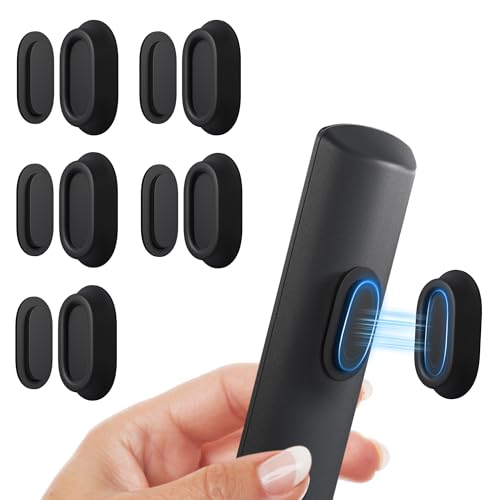 Magnetic Remote Control Holder Wall Mount for TV/Fan, 5Pack-Black | No Drill Self-Adhesive TV Remote Holder for Bed, Silicone Remote Caddy, Bedside Organizer, RV Accessories - color: Black
