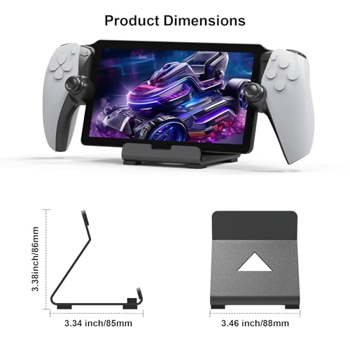 Tablet Desktop Stand Compatible with ROG Ally X/PlayStation Portal/Steam Deck,Desktop Handheld Game Console Holder with Anti-Slip Silicone Pad (Black)