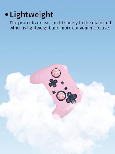 Case for Nintendo Switch 2 Pro Controller,UYRUREL Premium Sillence Material,Shock-Absorbing and Anti Drop Protection Soft Shell,with Stickers and Thumb Grips,Pink. - color: Pink