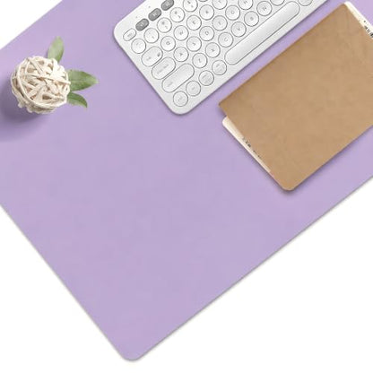 Mouse Pad and Keyboard Wrist Rest (31.5×15.7 Inches, Purple) | PU Leather Desk Mat - color: Purple, size: 15.7" x 31.5"