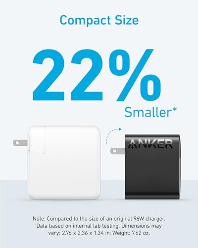 Anker Laptop Charger, Compact Foldable 100W USB C Charger with 5FT Cable | High-Speed for MacBook Pro/Air, Samsung Galaxy, iPhone 17/16, iPad Pro, and More - color: Black