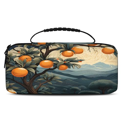 Adornori Orange Fruit Carry Case Compatible with Nintendo Switch 2, with 20 Games Cartridges, Orange Tree Portable Travel Carrying Case Pouch for Accessories & Games - color: Multicolor 15
