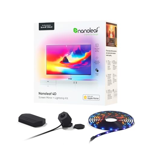 Nanoleaf 4D TV LED Backlight, Smart Addressable Gradient Light Strip | Multicolor Immersive LED Light strip with Screen Sync, Bias Lighting for Home Theatre & Gaming, Fits Up to 85" TV
