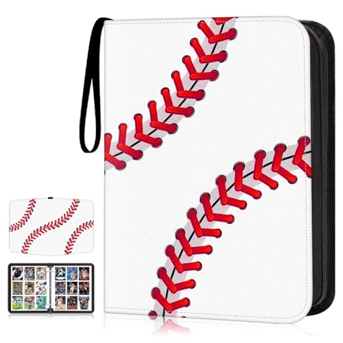 9 Pocket Baseball Card Binder with Sleeves Holds 900 Sports Trading Cards | Sports Card Book Holder Fits TCG, MTG & All Sports Trading Cards for Hobby Collection, Daily Storage, Trading and Display - color: Baseball 900 Cards