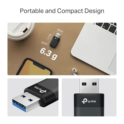TP-Link Archer TX50U AX3000 Wi-Fi 6 USB Wi-Fi Adapter for Desktop PC, Fast & Stable Dual Band Wireless Network Adapter, USB 3.0, Plug and Play, MU-MIMO|OFDMA|WPA3, Compatible with Windows 11/10 - style: AX3000, WiFi 6