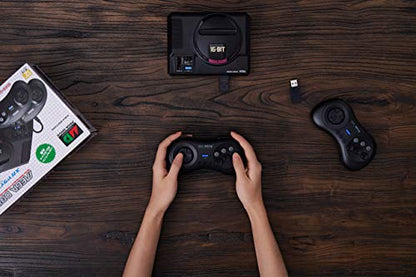 8Bitdo M30 2.4G Wireless Gamepad for Sega Genesis Mini and Mega Drive Mini and Switch with 6-Button Layout (Black)