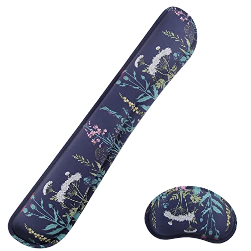 Keyboard Wrist Rest Pad,Memory Foam Keyboard Wrist Support, Ergonomic Palm Rest, Wrist Rest for Computer Keyboard,Laptop,Mac,Office,Gaming,Easy Typing and Pain Relief (Green Plant) - color: Green Plant