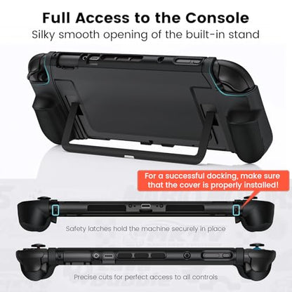 BHGift for 2025 Switch 2 Grip Case,Dockable | Case with Ergonomic Grip for Handheld as a Real Gamepad, Shockproof Protective Case Accessories for Switch 2