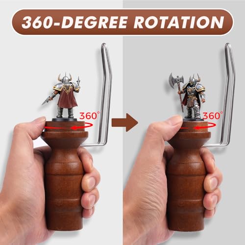 Golden Maple Miniature Painting Handle - 360 Degree Rotating Miniature Holder for Tabletop Miniatures, Fantasy Models, Kits for Acrylic Painting & Detailing