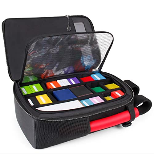 ENHANCE MTG Backpack TCG Card Storage - TCG Backpack for Deck Boxes, Sleeved Cards, Playmats, MTG Accessories - Customizable Organization Protected by Built-in Defender Screen - color: Dragon Black