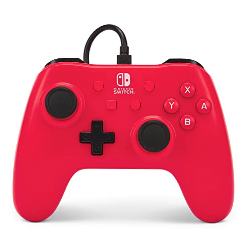 PowerA Raspberry Red USB Game Controller for Nintendo Switch - color: Raspberry Red