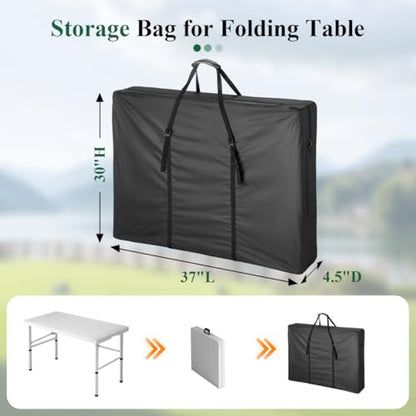 6FT Folding Table Storage Bag, 600D Waterproof Portable Carry Bag | Carry Bag for 6FT Folding Picnic/Camp/Party Tables, Protective Cover with Zipper & Shoulder Strap - 37 x 30 x 4.5 Inches - size: 37" x 30" x 4.5"