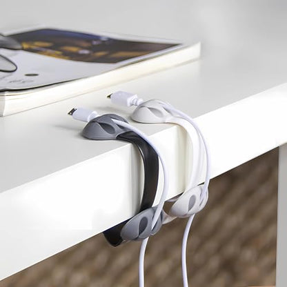 6 Pcs Cable Clips,Cord Organizer Holder Silicone USB Cable Winder Desktop Management Clips Cable Holder for Desk, Home, Office.