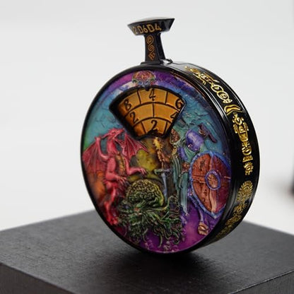DND Dice Roller Press to Roll D4-D20 Pocket Watch Style - Rainbow - color: Dice Roller-rainbow