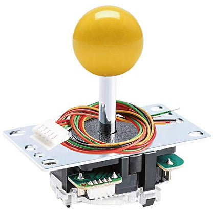 Sanwa JLF-TP-8YT Joystick + Sanwa 8 pcs OBSF-30 Push Button Bundle Kit Color : Yellow - for Arcade Game 4 & 8 Way Adjustable, Compatible with Catz Mad SF4 Tournament Joystick S@NWA - color: Yellow