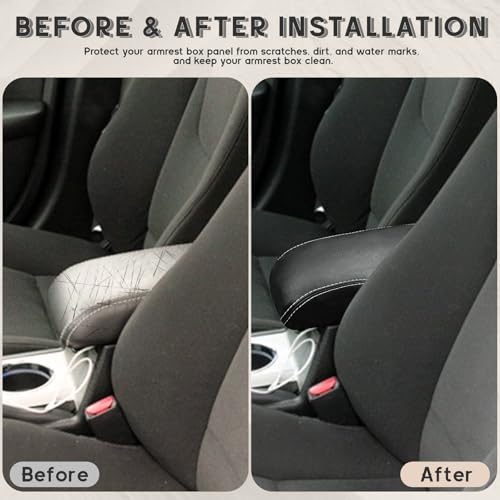 ramuel Center Console Armrest Cover for Ford Fusion 2007-2012 | Anti-Scratch ，Non-Slip ，PU Leather ，Easy Install - size: for Fusion 2007 2008 2009 2010 2011 2012