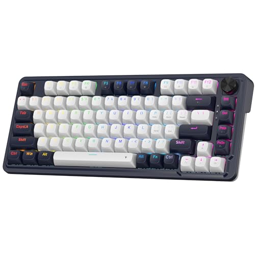 Redragon K673 HE Wired Hall-Effect Rapid Trigger Magnetic Gaming Keyboard | Multi-Function Control Wheel, Silky POM 8K Switches for Valorant & FPS Precision, Zero Delay, Compact 80% Size, PRO Software - color: Abyssal Blue (HE Version), size: 81 Keys + No