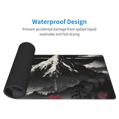 Extended Gaming Mouse Pad, Large Desk Mat XL Anime Mouse Pad Waterproof with Stitched Edges, Non-Slip Desktop Pad for Home and Office, Level Up Your 31.5x11.8 Inch (Snow Mountain) - color: Snow Mountain