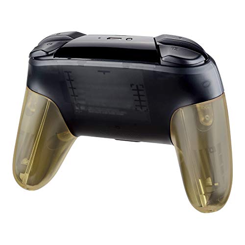 eXtremeRate Amber Yellow Replacement Handle Grips for Nintendo Switch Pro Controller, DIY Hand Grip Shell for Nintendo Switch Pro - Controller NOT Included - color: Clear Amber Yellow