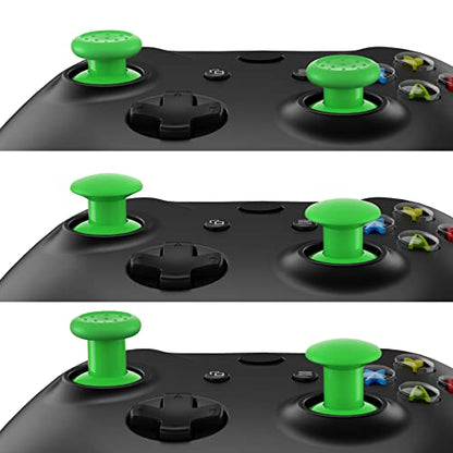 eXtremeRate ThumbsGear Xbox 컨트롤러용 교체 가능한 썸스틱 - 편안함 향상 - 그린 3가지 높이 돔형 및 오목한 그립 인체 공학적 조절 가능한 조이스틱, Xbox Seires X/S, Xbox One S/X/Elite용 - color: 초록색.