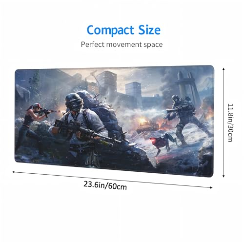 XXL Gaming Mouse Pad 23.6x11.8 inch, Snowfield Assault Team Anime Theme Desk Mat, Ice Snow Battlefield Scene Large Mousepad,Fantasy Artistic Keyboard Mouse Mat (Snowfield Battle Team) - color: Snowfield Battle Team