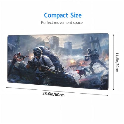 XXL Gaming Mouse Pad 23.6x11.8 inch, Snowfield Assault Team Anime Theme Desk Mat, Ice Snow Battlefield Scene Large Mousepad,Fantasy Artistic Keyboard Mouse Mat (Snowfield Battle Team) - color: Snowfield Battle Team