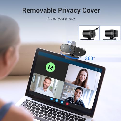 N newline 4K Webcam for PC with Tripod, PDAF Autofocus, 1080P@60FPS, 79° FOV, Low Distortion, 2 Noise Reduction Mics, Privacy Cover, Plug&Play, PC Camera for Skype, Teams, Zoom, NewEye 62 Kit - style: 4K Webcam w/Tripod