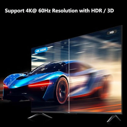 4K@60Hz 1x8 HDMI Splitter 1 in 8 Out,4:4:4,18 Gbps,8 Port Powered HDMI 2.0 Splitter Support Auto Down Scaler, 4K 1080P Sync, HDR10,3D, Only Duplication/Mirror Screens (Not Extend) for PS5/Xbox/HDTV - size: 1x8 splitter 4K@60Hz
