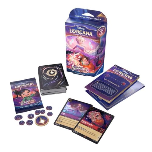 Ravensburger Disney Lorcana TCG: Shimmering Skies - Amethyst & Ruby Single-Player Starter Deck | Engaging Gameplay | Over 200 Original Disney Artworks | Ideal for Ages 8+