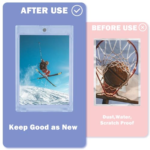 TORONTOKYO 300ct Magnetic Card Holders, 35pt One Touch Magnetic Card Holder, U-V Protection Hard Plastic Card Display Case for Trading, Sports, Baseball, Football, Game Cards - color: 300 Pieces