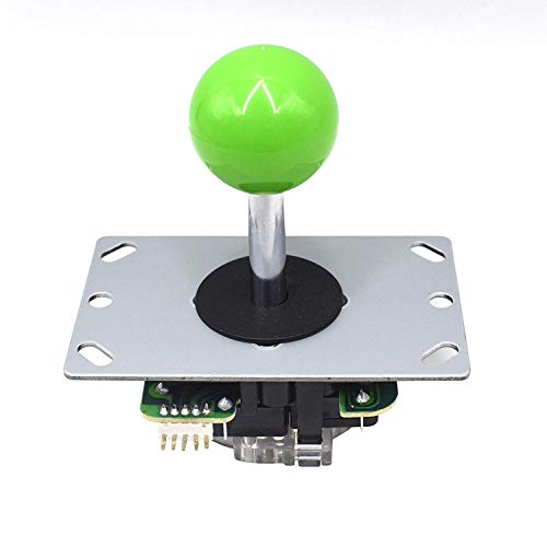 Green Ball Top Handle 5 Pin Micro Switches 4 & 8 Way Adjustable Arcade Joystick Replacement Cable Parts for Mame Jamma Arcade USB Encoder PC Game Cabinet DIY Joystick and Button Kit…