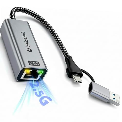 USB A/C to Ethernet Adapter,Ethernet to USB,USBA to RJ45 for Nintendo Switch 2 ,Gigabit Ethernet Adapter, LAN Network for Laptop, MacBook,Chromebook,Surface, Desktop,PC and More (USB A+C 2.5G) - size: USB A+C 2.5G