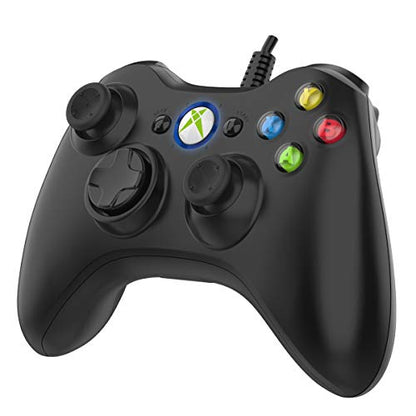 NBCP Game Controller for Xbox 360: Wired Xbox 360 Controller for PC Windows 11/10/8/7 - Upgraded Gamepad with Dual Vibration Feedback and 60-inch Flexible Cord, Black