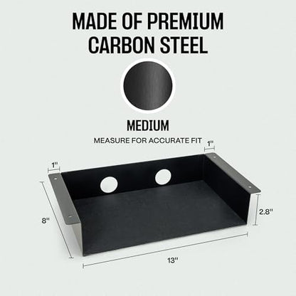 COREMINDED Under Desk Storage Shelf - Carbon Steel Under Desk Tray with Cable Management, Mountable Add-On Shelf for Table & Office Desks (13" x 8" x 2.8") - size: Medium, style: Shelf