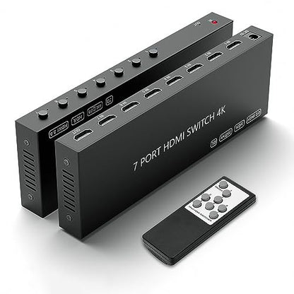 7 Way HDMI Switch 4k@60Hz HDMI Switcher 7 in 1 Out HDCP 2.0 Manual HDMI 2.0 Hub Supports 3D Compatible with Nintendo Switch/Switch OLED/Xbox/ PS5/4/3 Blu-Ray Player Fire Stick Roku Apple TV Chromeca - size: HDMI Switch 7 Port 4K