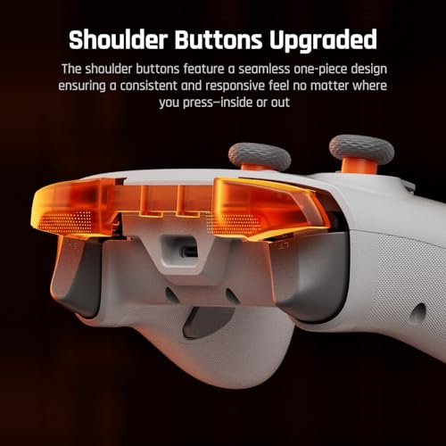 BIGBIG WON Wireless Gaming Controller with LCD Display – Hall Effect Joystick & Triggers, 1000Hz Polling Rate, PC/Switch/Android/iOS Compatible, Dual Back Buttons, Turbo, HD Rumble, Wired/Bluetooth/2.4G AETHER Wireless Gamepad - color: 1.Aether
