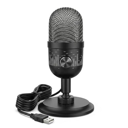 Gearlux USB Condenser Microphone | Cardioid Streaming & Podcast Mic | Plug-and-Play | One-Tap Mute with Stand