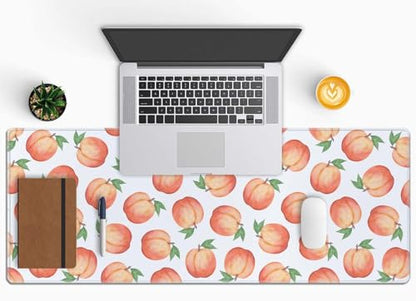 Gaming Mouse Pad, XL Extended Computer Keyboard Long Mouse Mat, Large Desk Pad for Office Laptop, Non-Slip Rubber Base with Stitched Edge Mousepad, 31.5X11.8 inch Watercolor Peaches - color: Watercolor Peaches