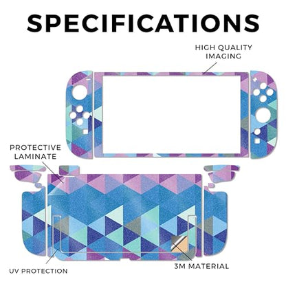 Glossy Glitter Gaming Skin Compatible with Nintendo Switch 2 Console Only - Purple Kaleidoscope - Premium 3M Vinyl Protective Wrap Decal Cover - Easy to Apply | Crafted in The USA by MightySkins - color: Purple Kaleidoscope, size: Switch 2 Console Skin On