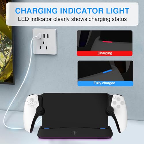 Charging Base for Game Console Dock Stand with Adjustable Light Fast Holder ABS Game Stand