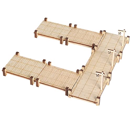 CZYY DND Dock Basic Set, 7 Wood Modular Walkway Terrain Platforms | 7 Straight Dock Sections, 1 in Grid Design, Unfinished Birch Plywood, For Tabletop RPG Battle Maps and Miniatures - style: style1