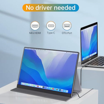 Anyuse 16" QHD USB-C HDMI HDR Portable Monitor | 16" QHD 2.5K IPS HDR, smart cover+speakers, USB-C/HDMI, plug&play, for PC/Mac/Phone/PS5/Xbox/Switch. - size: 16"Portable