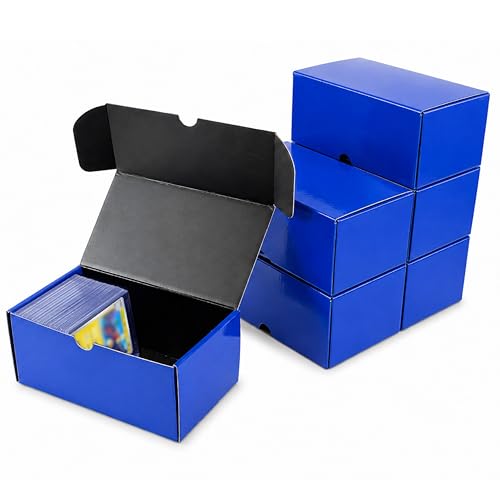Toploader Box, 7 inch Dual Tone Trading Card Box Holds 110+ Toploader Cards | Dual-tone Color, Thicker Material, 7inch Small Size, For Outside, Card Show, Card Night, Solid Structure - color: Blue, size: 6 Pack-Toploader Card