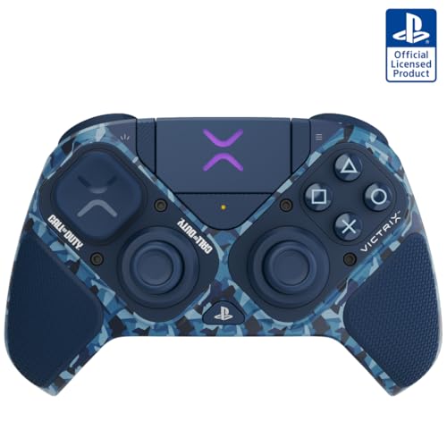 PDP Victrix Pro BFG Wireless Controller for PS4/PS5/PC, Sony 3D Audio, Modular Back Buttons/Clutch Triggers/Joystick, Call of Duty Midnight Mask - color: COD Camo Blue
