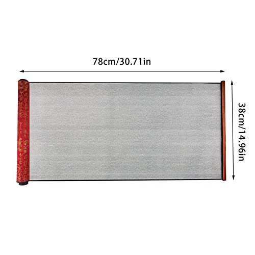 Flylin Calligraphy Cloth, Reusable Chinese Calligraphy Practicing Tool Magic Water Painting Paper Ten Thousand Times Writing Cloth Scroll for Home School (Red) - color: Red
