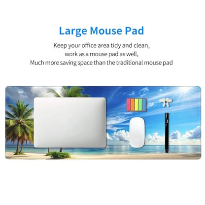 Beach Mouse Pad XL Large Mousepad Non Slip Rubber Base Desk Mat for Laptop Computer Gaming 31.5" X 12" - color: Beach